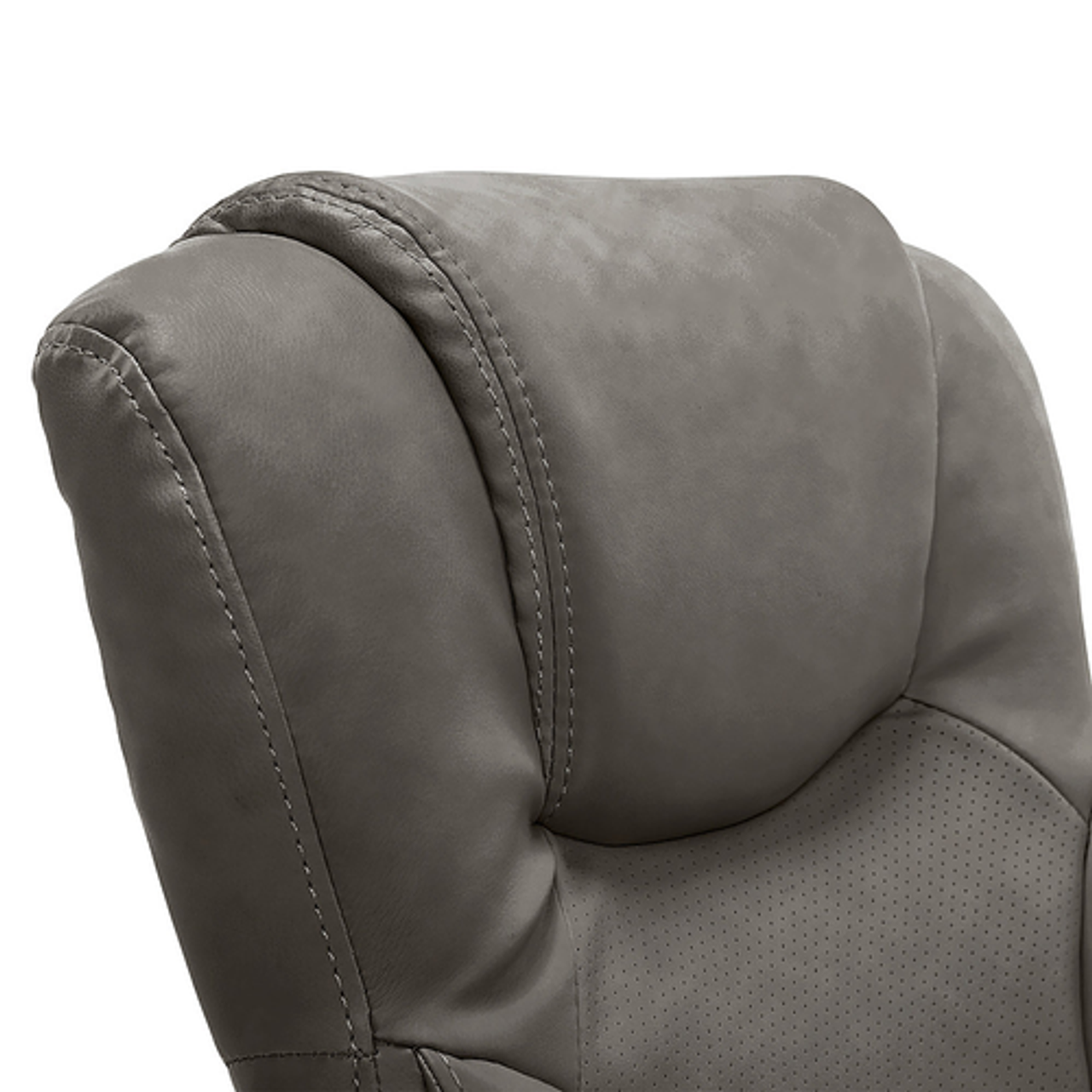 Serta - Connor Upholstered Executive High-Back Office Chair with Lumbar Support - Bonded Leather - Gray