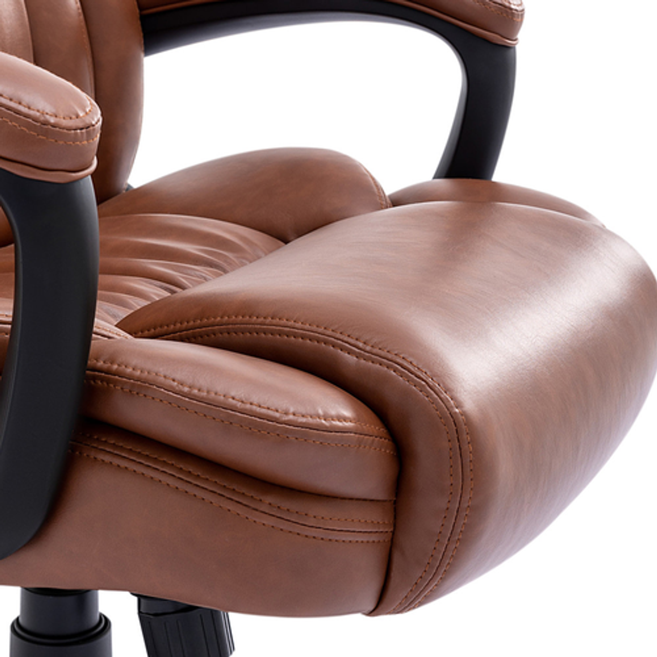 Serta - Garret Bonded Leather Executive Office Chair with Premium Cushioning - Cognac