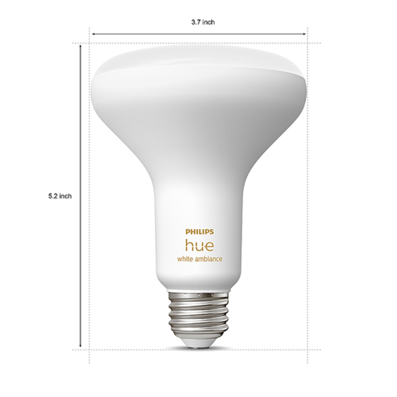 Philips - Hue BR30 Bluetooth 85W Smart LED Bulb (3-pack) - White