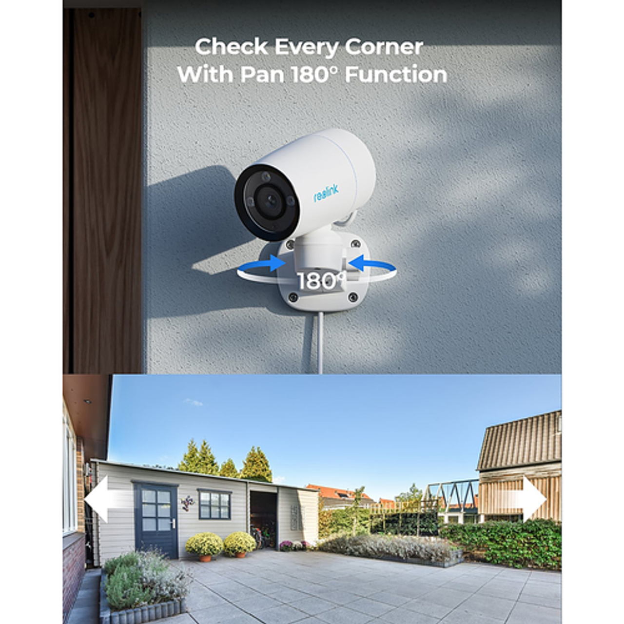 Reolink - 4K/8MP 180° Pan Spotlight Outdoor PoE Wired Camera with 18M Network Cable - White