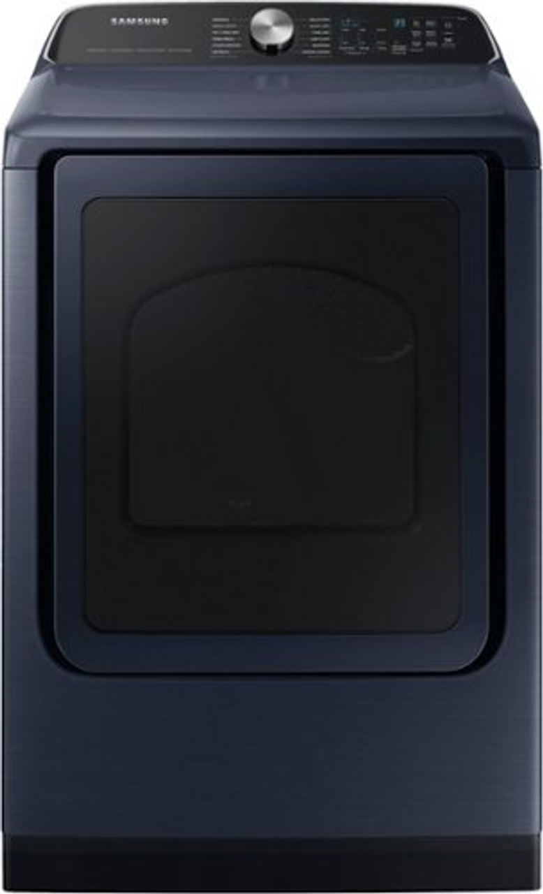 Samsung - 7.4 cu. ft. Smart Gas Dryer with Steam Sanitize+ and Pet Care Dry - Brushed Navy