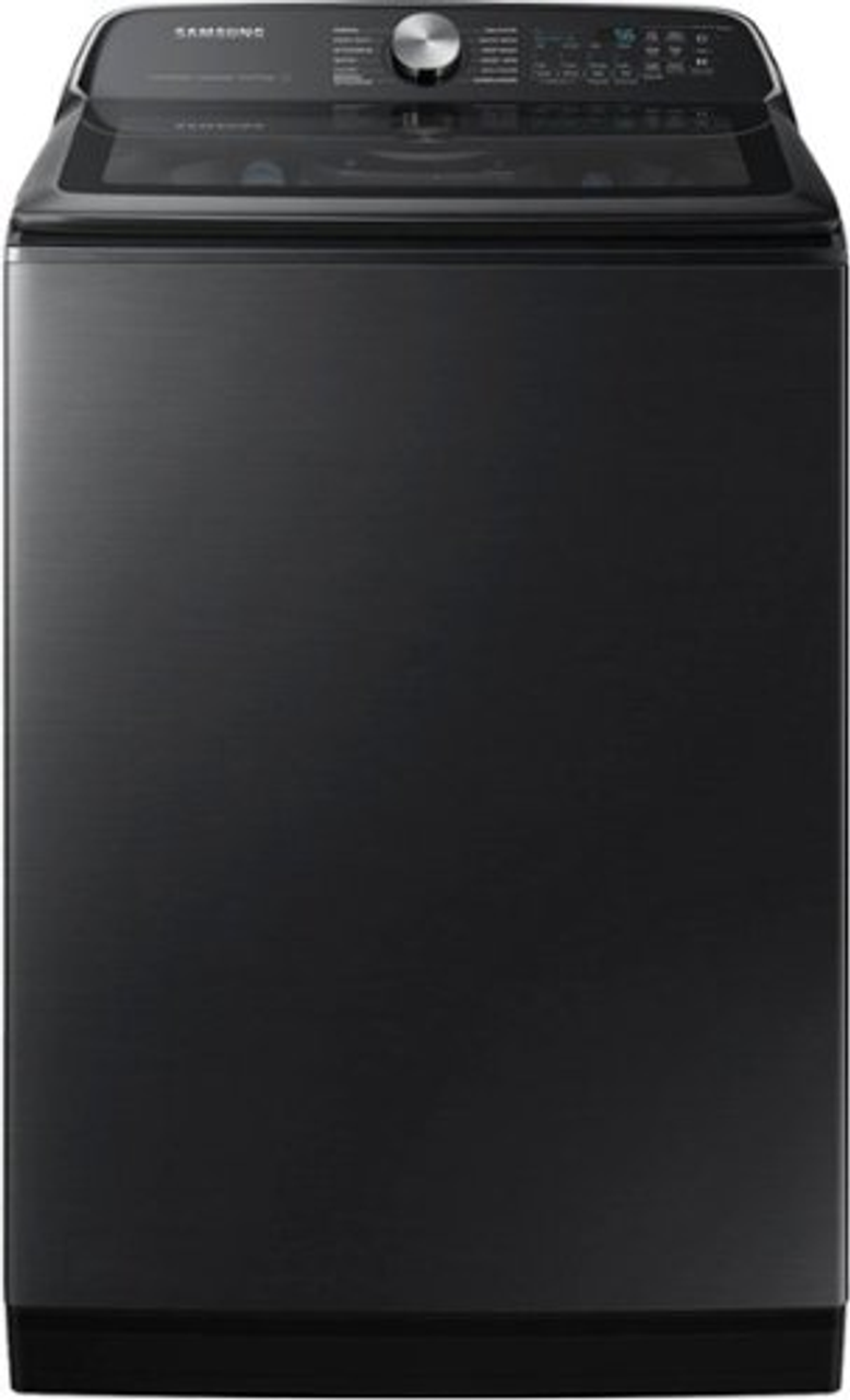 Samsung - 5.4 cu. ft. High-Efficiency Smart Top Load Washer with ActiveWave Agitator and Super Speed Wash - Brushed Black