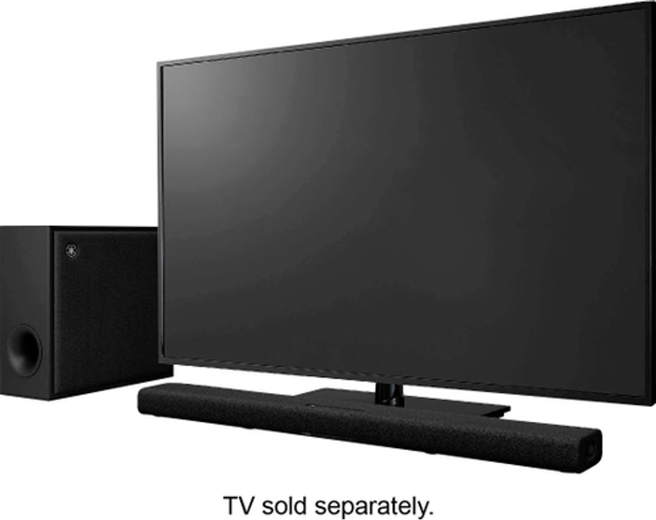 Yamaha - 4.1.2ch Sound Bar with Dolby Atmos, Wireless Subwoofer and Alexa Built-in - Black - Black
