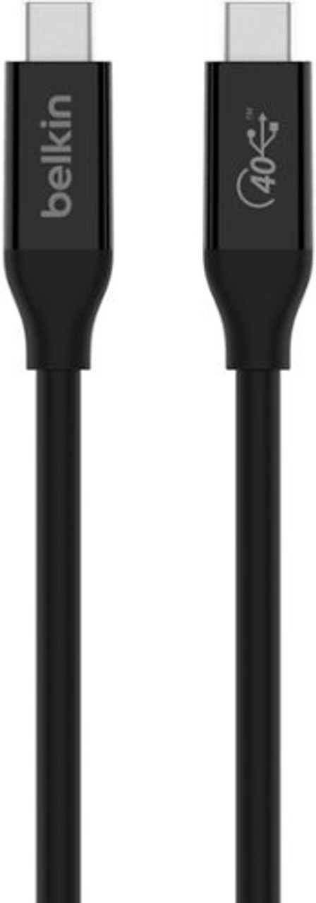 Belkin - Thunderbolt 4 Cable, USB-C to USB-C Cable w/ 100W Power Delivery, USB 4 Compliant, 2.6ft - Black