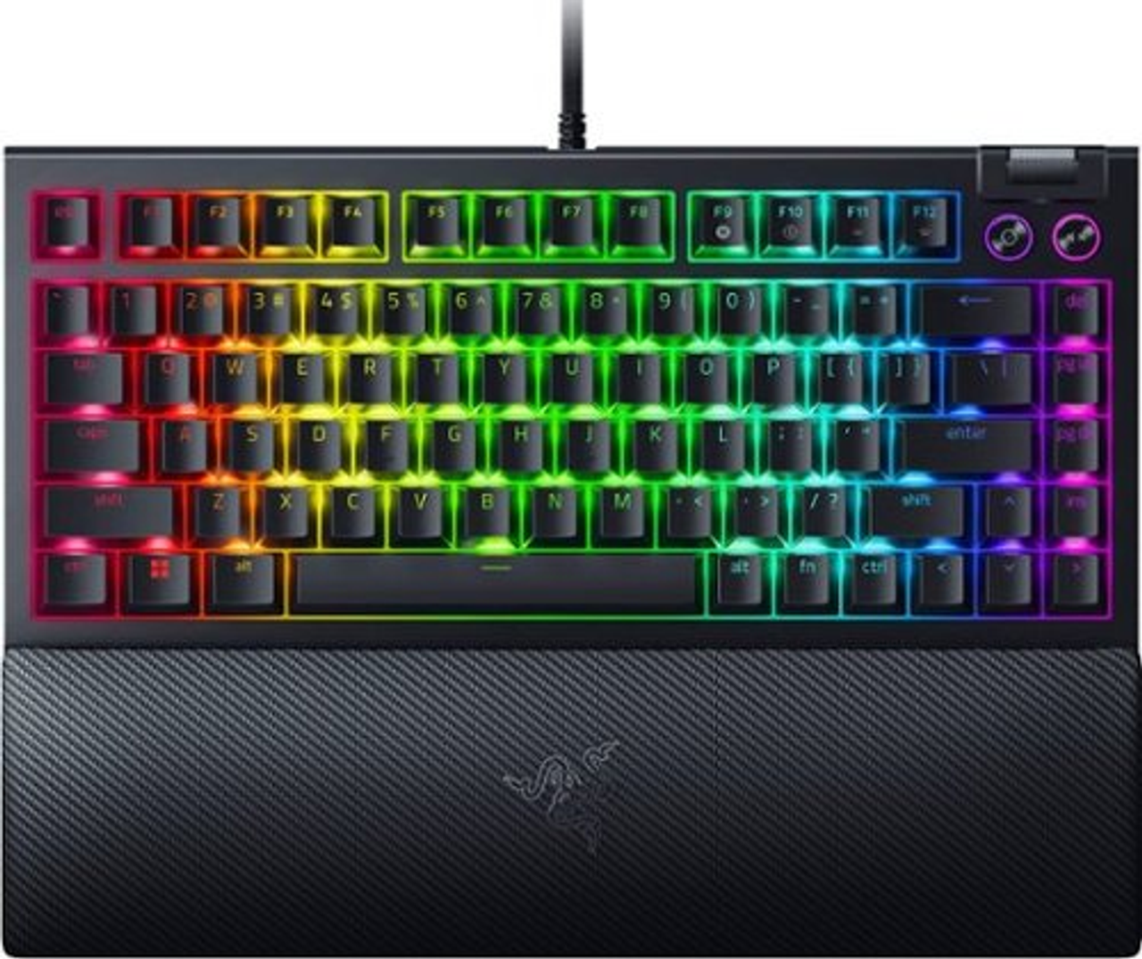 Razer - BlackWidow V4 75% Wired Mechanical Orange Switch Gaming Keyboard with Hot -Swappable Design - Black