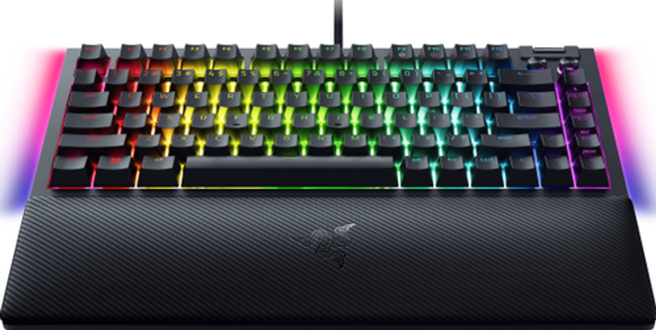 Razer - BlackWidow V4 75% Wired Mechanical Orange Switch Gaming Keyboard with Hot -Swappable Design - Black