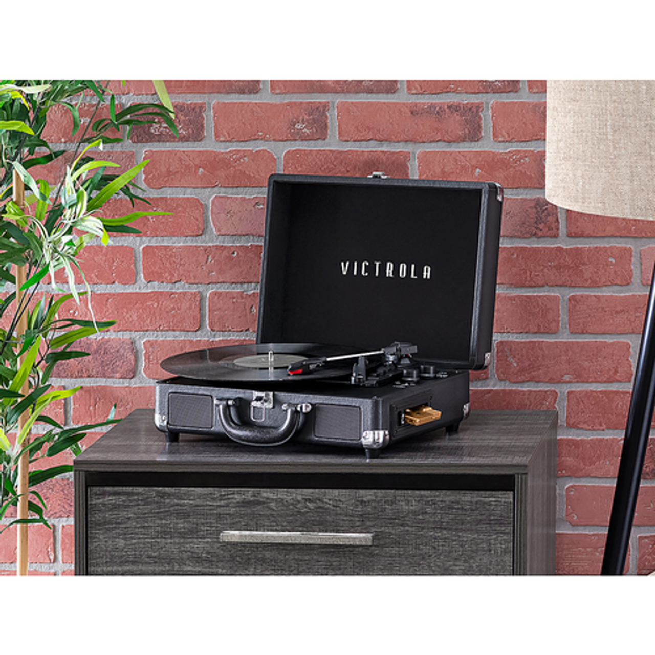 Victrola - Journey+ Cassette Bluetooth Suitcase Record Player - Black