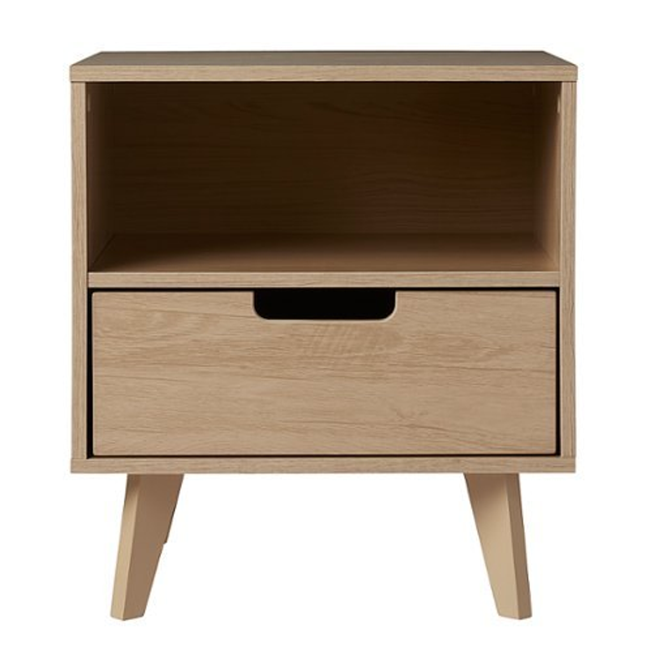 Walker Edison - Mid-Century Modern 1-Drawer Angle-Leg Nightstand - Riviera