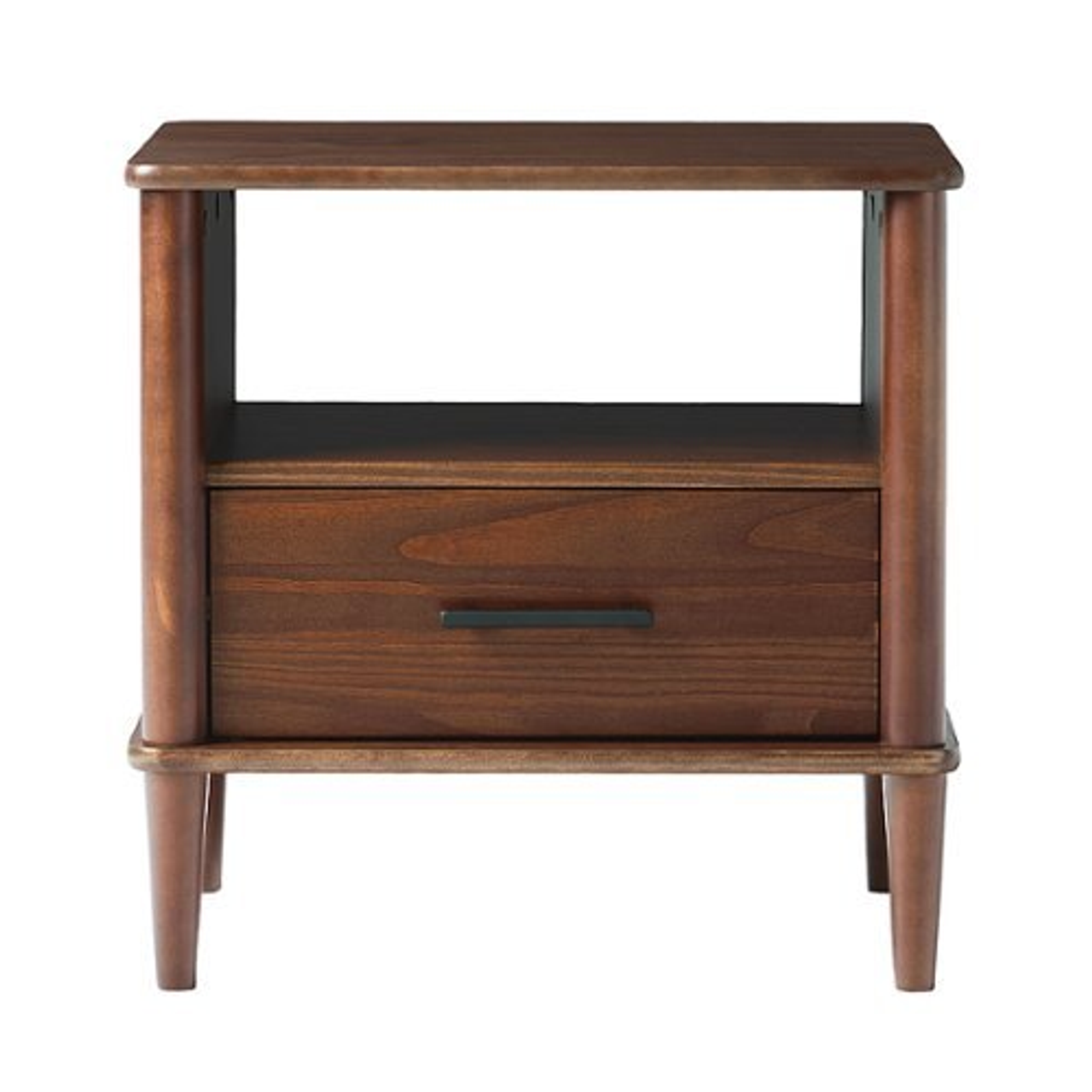 Walker Edison - Transitional 1-Drawer Spindle-Leg Nightstand - Walnut