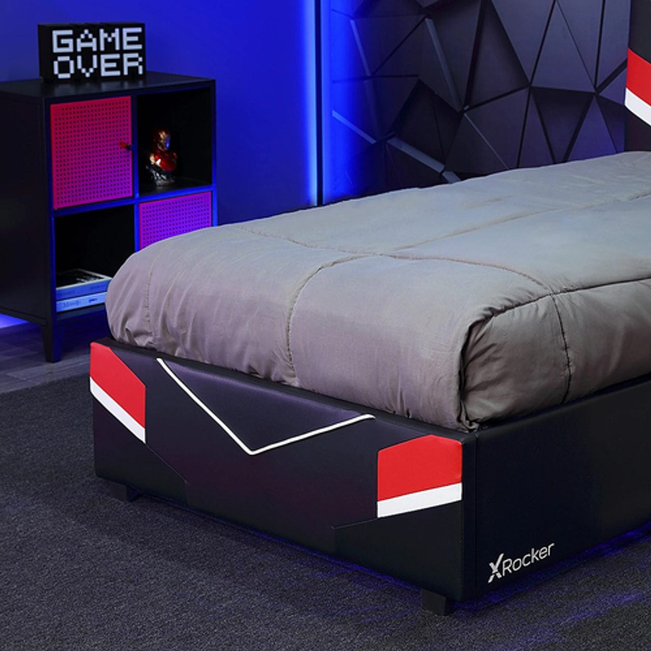 X Rocker - Orion eSports Gaming Bed Frame, Twin - Black/Red