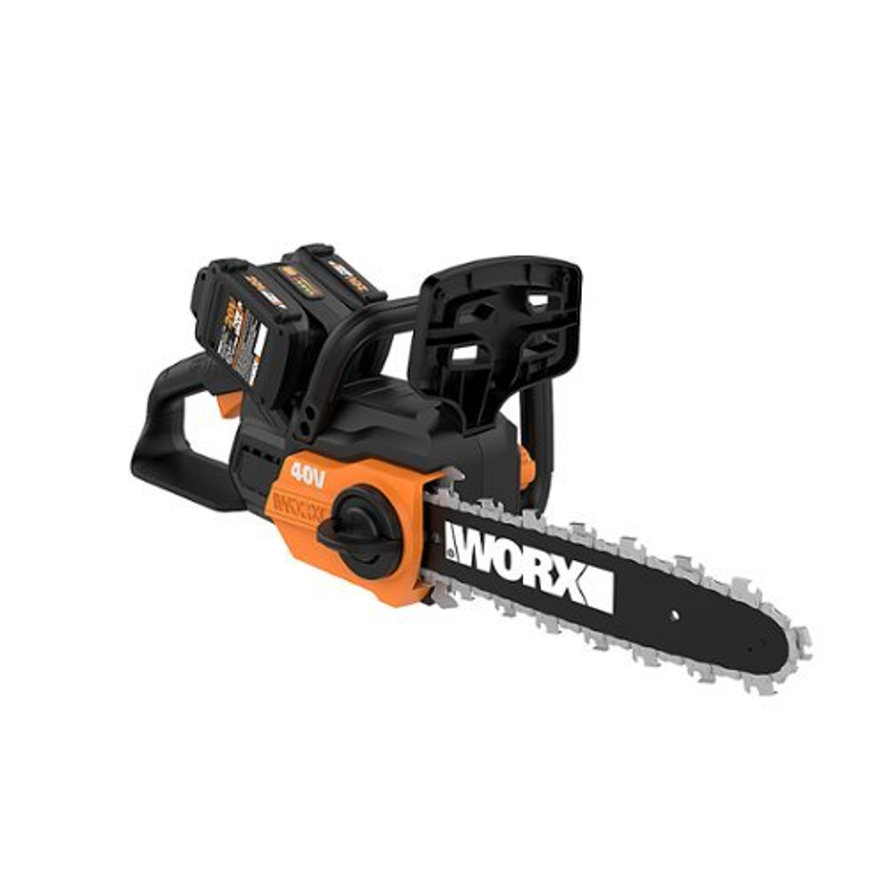 Worx WG381 40V Power Share 12" Cordless Chainsaw w/ Auto Tension (Two Batteries & Charger Included) - Black
