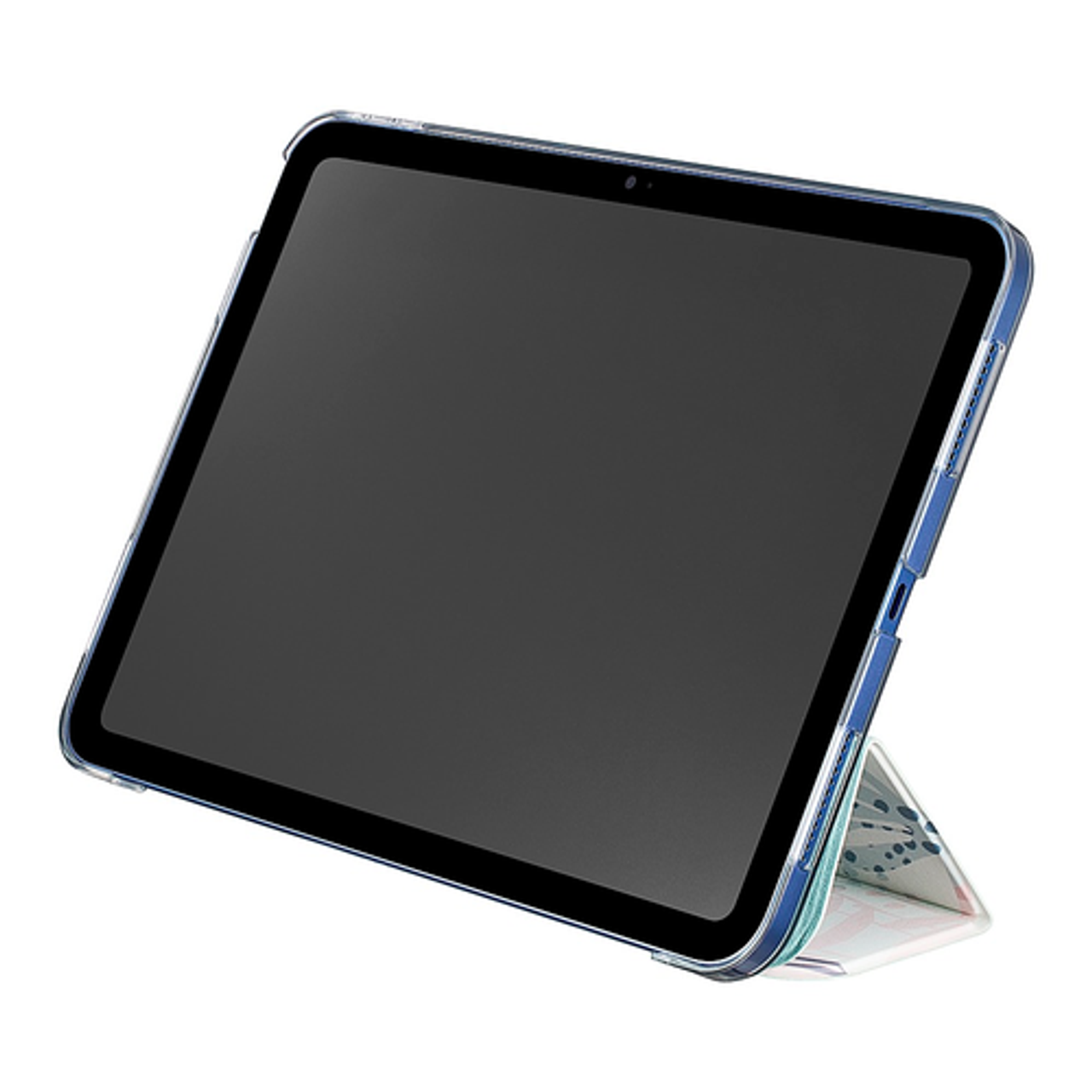 Best Buy essentials™ - Folio Case with Integrated Stand for iPad 10th Gen 10.9" - Blue Leaf