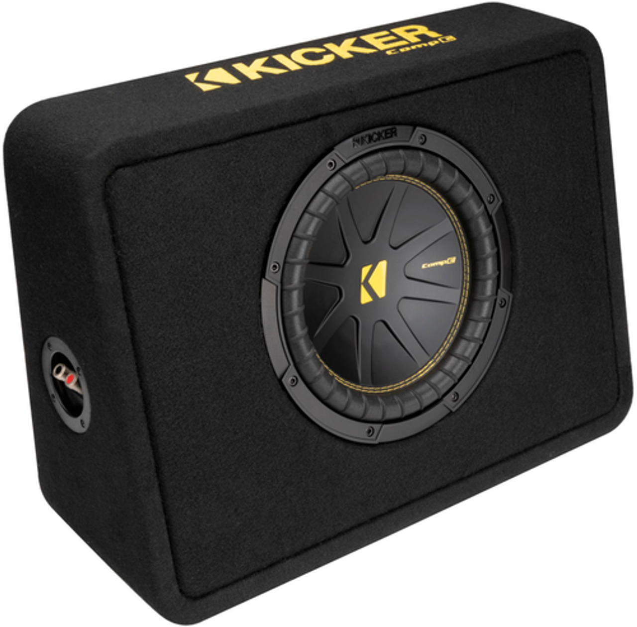 KICKER - CompC Loaded Enclosures Single-Voice-Coil 4-Ohm Subwoofer - Black