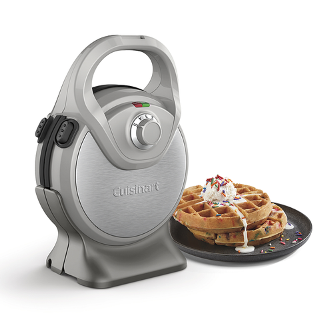 Cuisinart - 2-in-1 Waffle Maker w Removable Plates - Stainless Steel & Multi-Colored