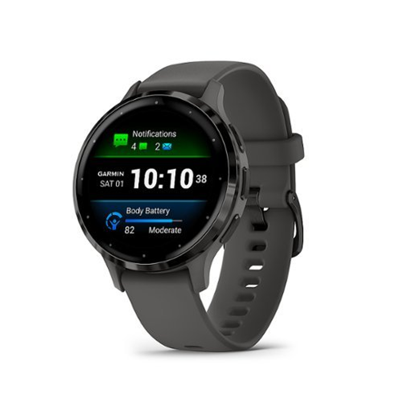 Garmin - Venu 3S GPS Smartwatch 41 mm Fiber-reinforced polymer - Stainless Steel and Pebble Gray