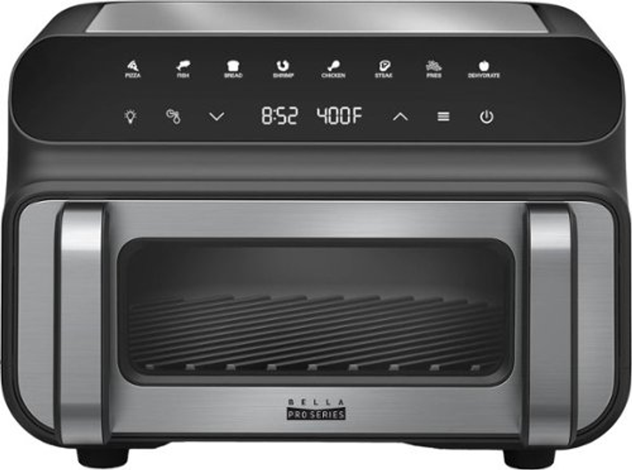 Bella Pro Series - 10.5-qt. 5-in-1 Indoor Grill and Air Fryer - Black