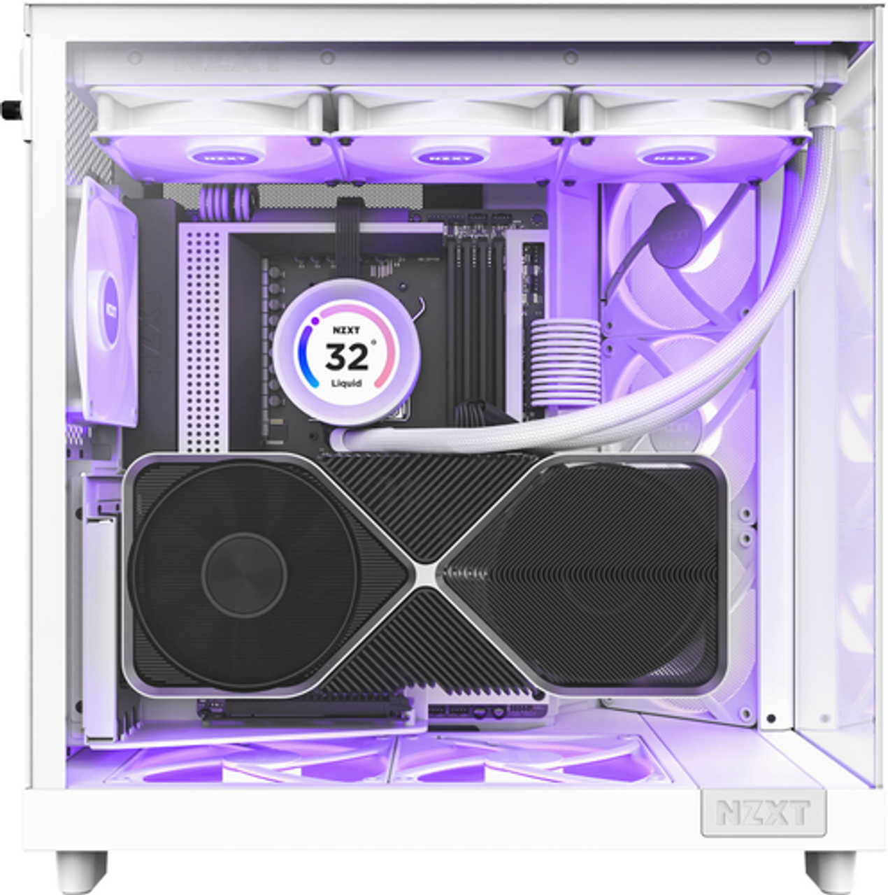 NZXT - H6 Flow RGB ATX Mid-Tower Case with Dual Chamber - White