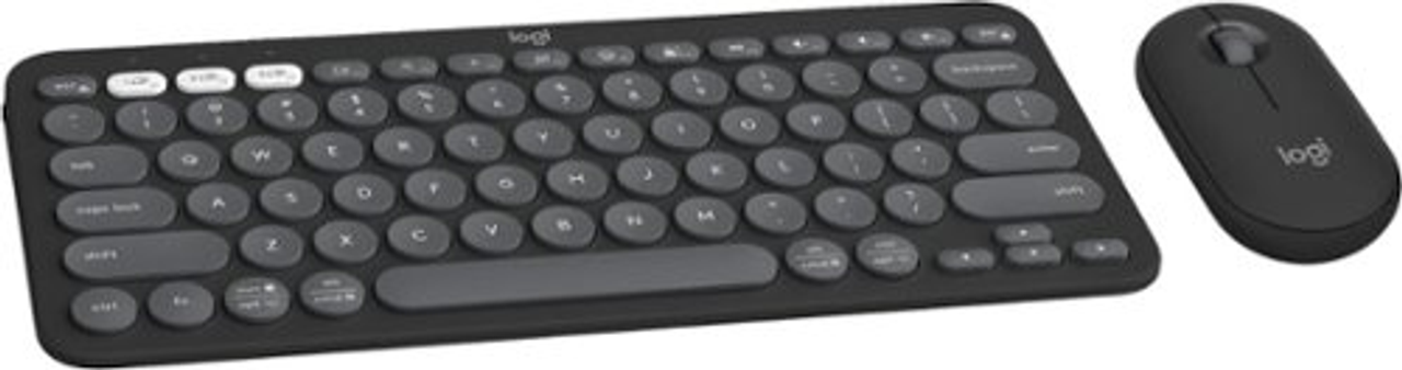 Logitech - Pebble 2 Combo Compact Wireless Scissor Keyboard and Mouse Bundle for Windows, macOS, iPadOS, Chrome - Graphite