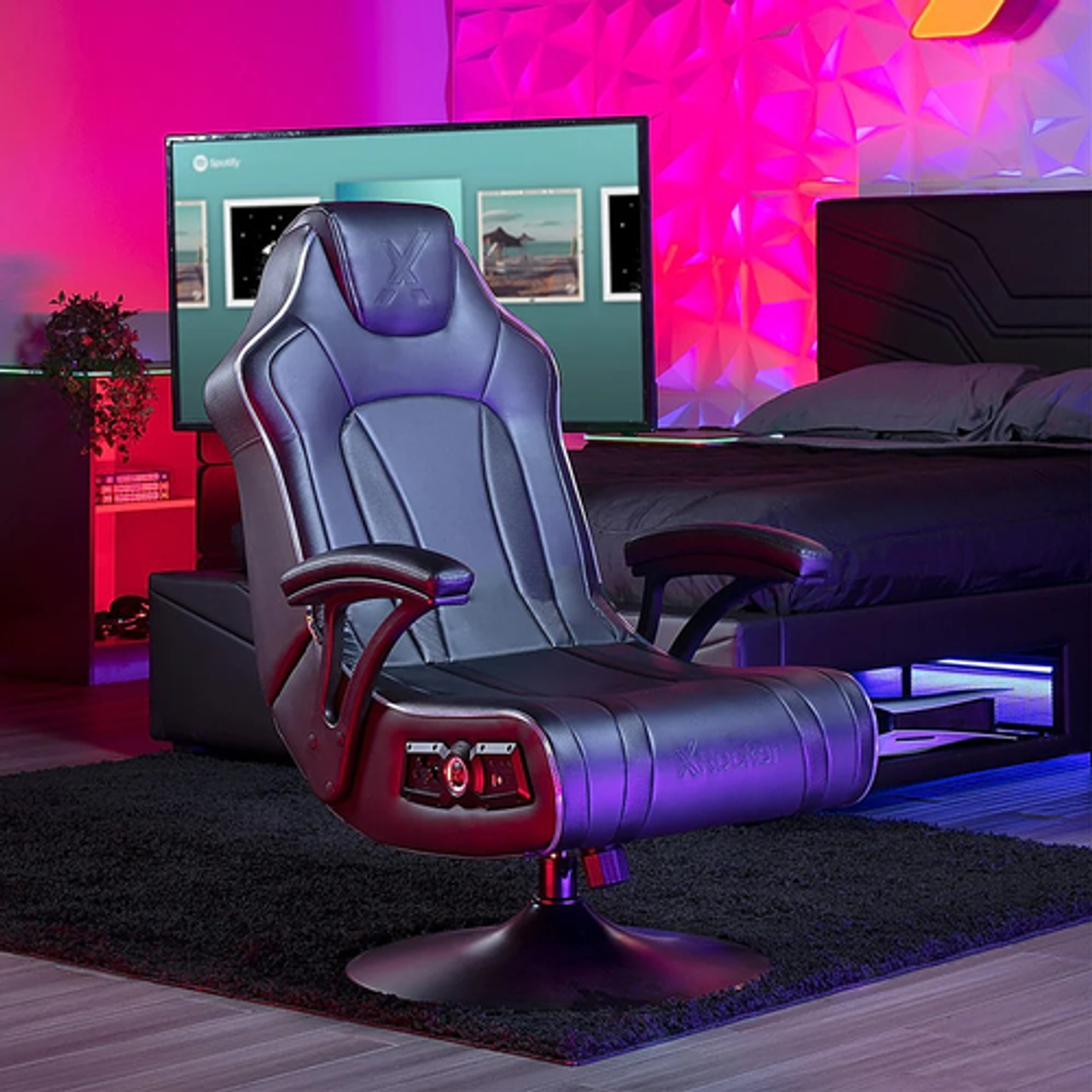 X Rocker - CXR3 LED Audio Pedestal Gaming Chair with Subwoofer - Black