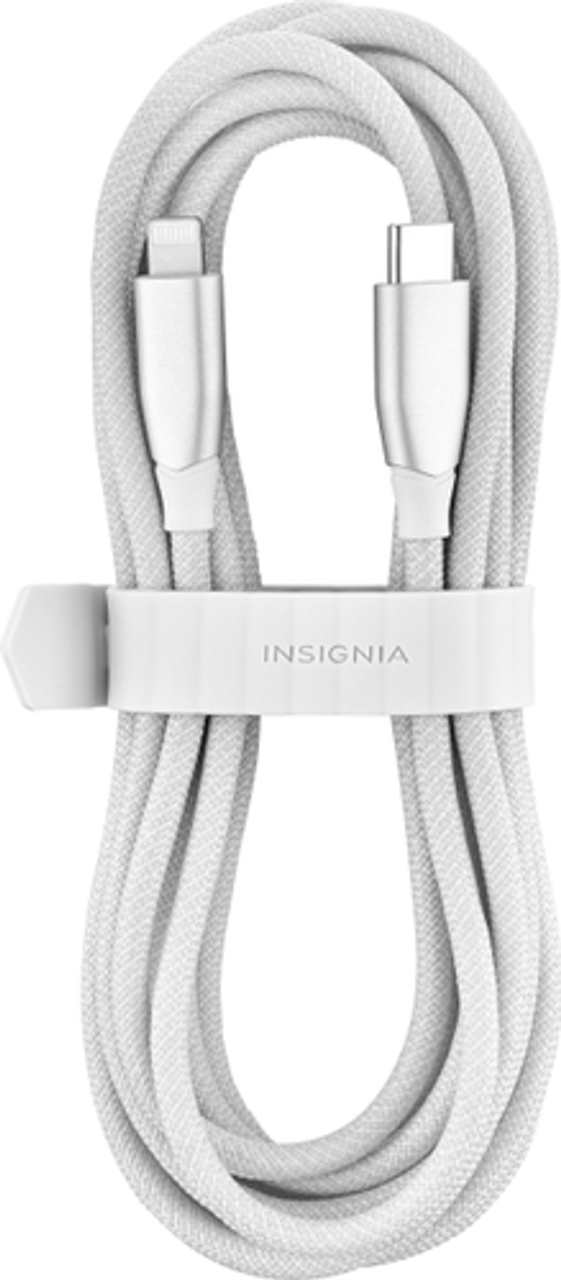 Insignia™ - 10' USB-C to Lightning Charge-and-Sync Cable with Braided Jacket - White