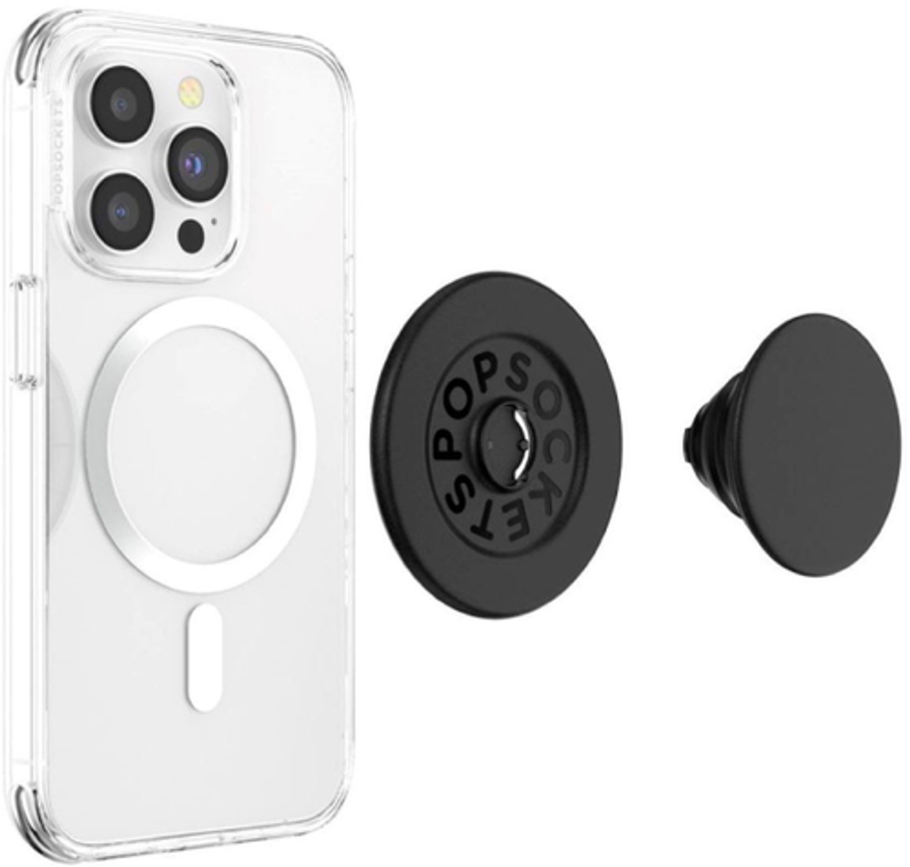 PopSockets - PopGrip Cell Phone Grip & Stand for MagSafe Devices - Black