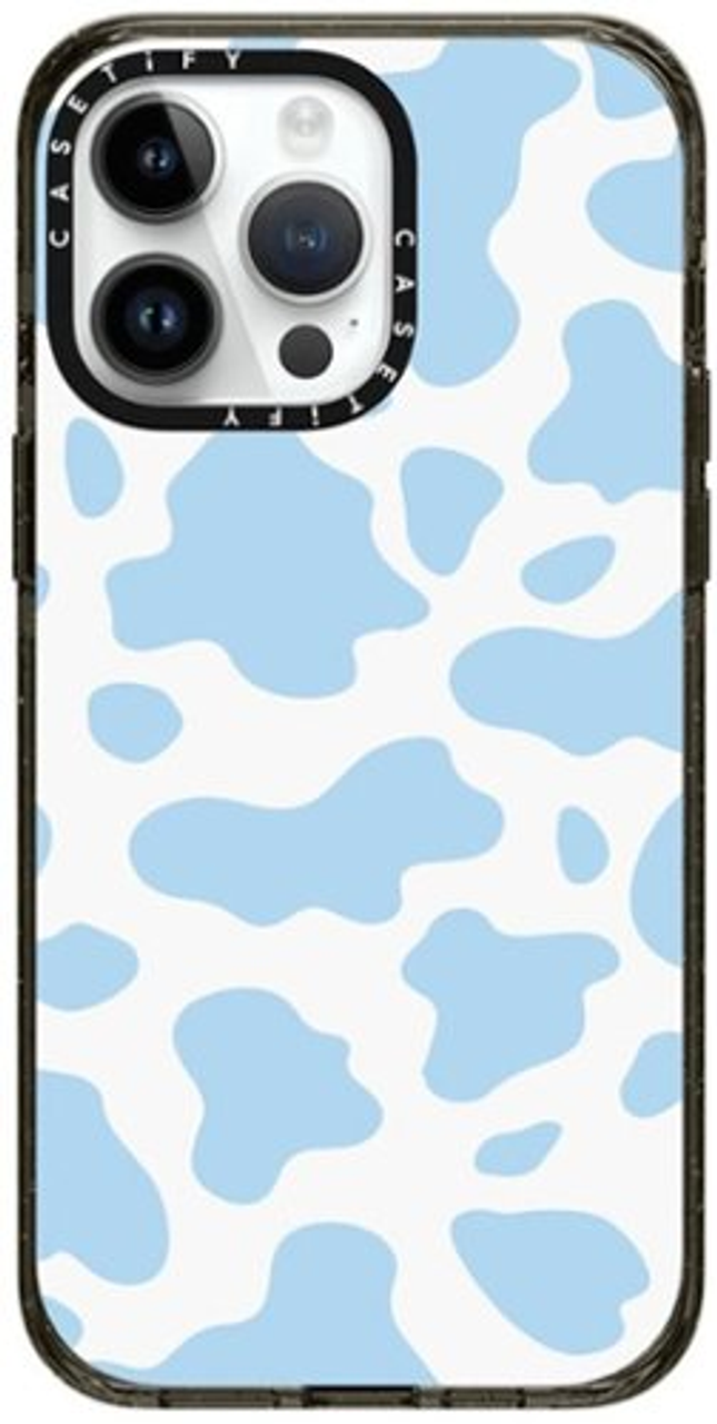 Casetify - Impact Case MagSafe Compatible for Apple iPhone 15 Pro Max - Blue Cow Print