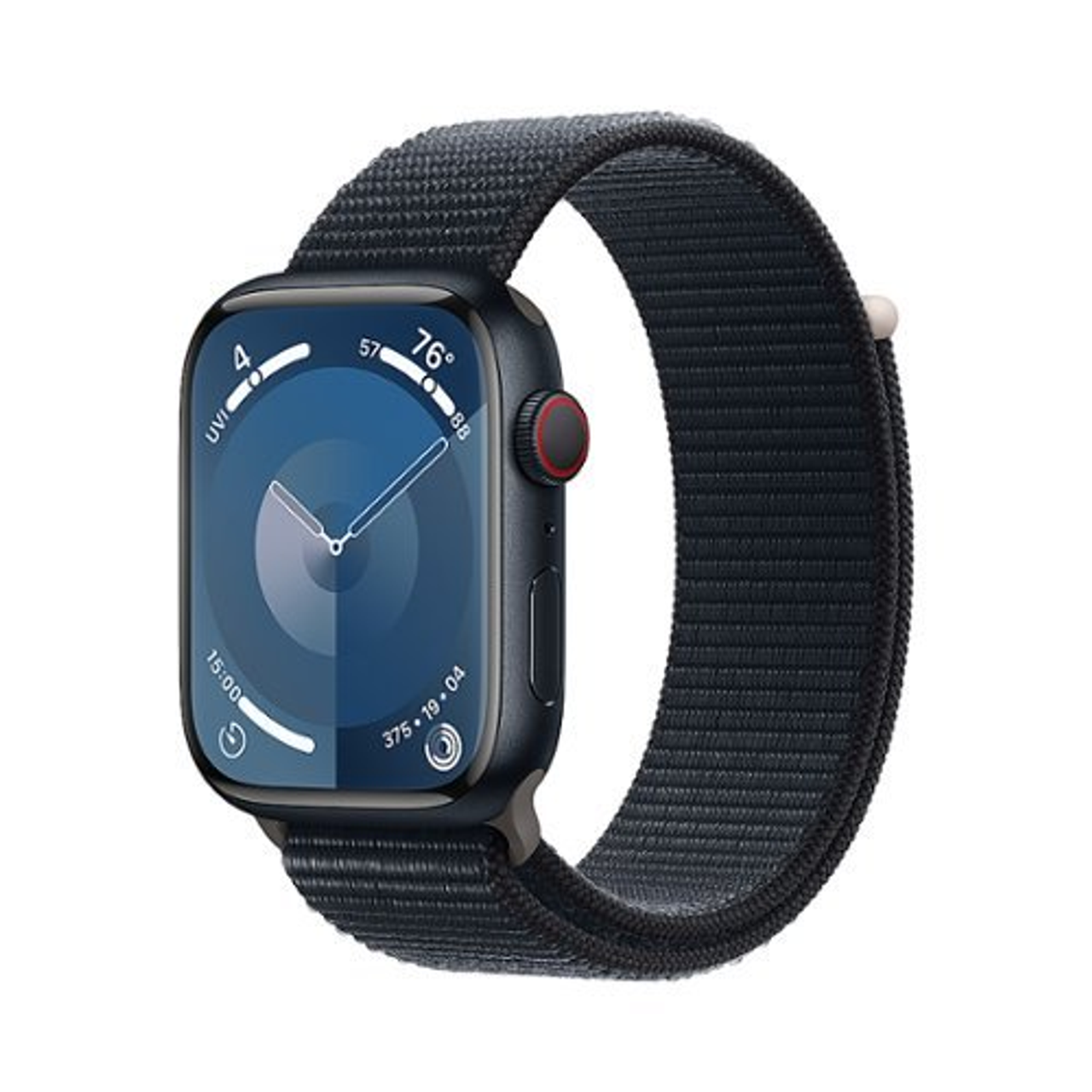 Apple Watch Series 9 (GPS + Cellular) 45mm Midnight Aluminum Case with Midnight Sport Loop - Midnight