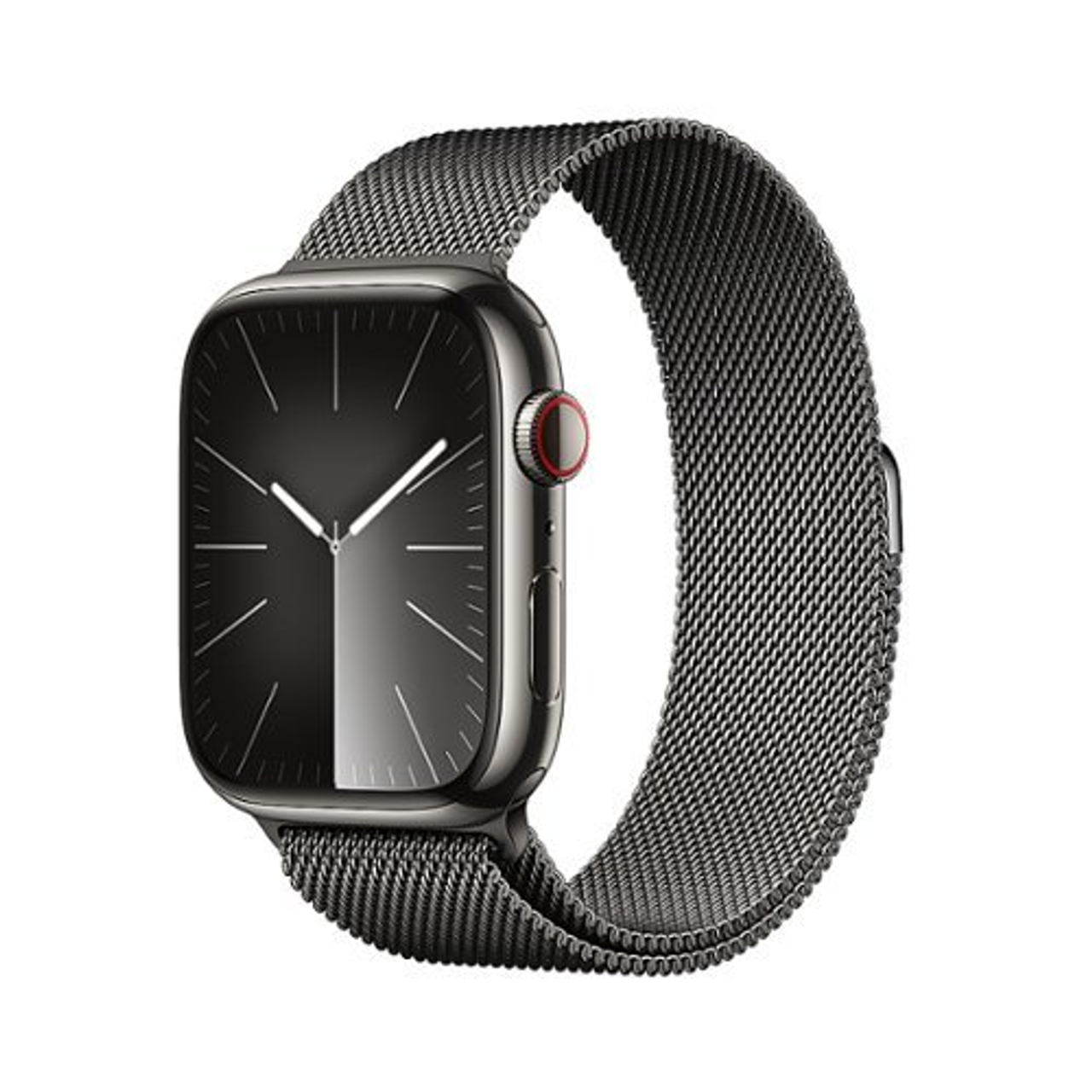 Apple Watch Series 9 GPS + Cellular 45mm Graphite Stainless Steel Case with Graphite Milanese Loop - Graphite