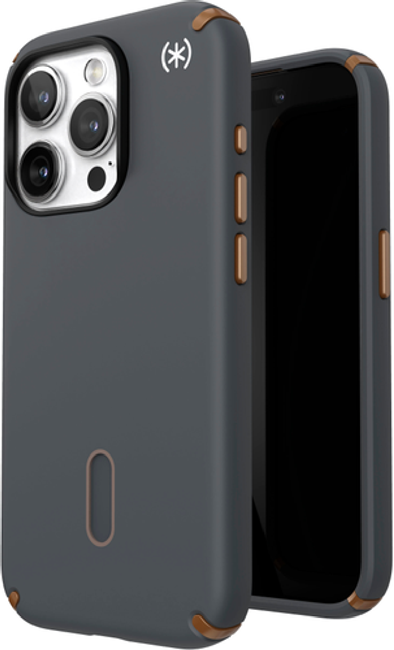 Speck - Presidio2 Pro ClickLock Case with Magsafe for Apple iPhone 15 Pro - Charcoal/Cool Bronze