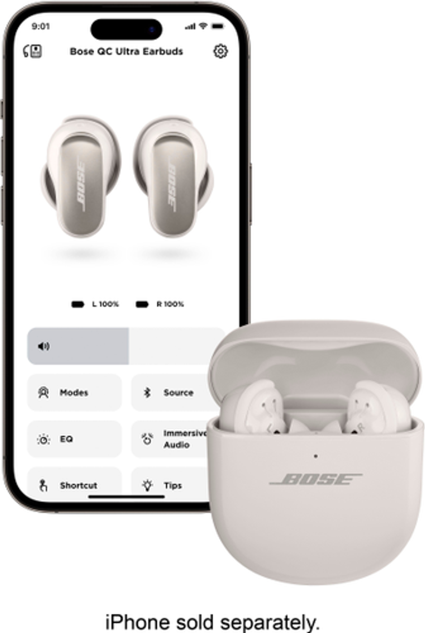 Bose - QuietComfort Ultra Wireless Noise Cancelling In-Ear Earbuds - White Smoke