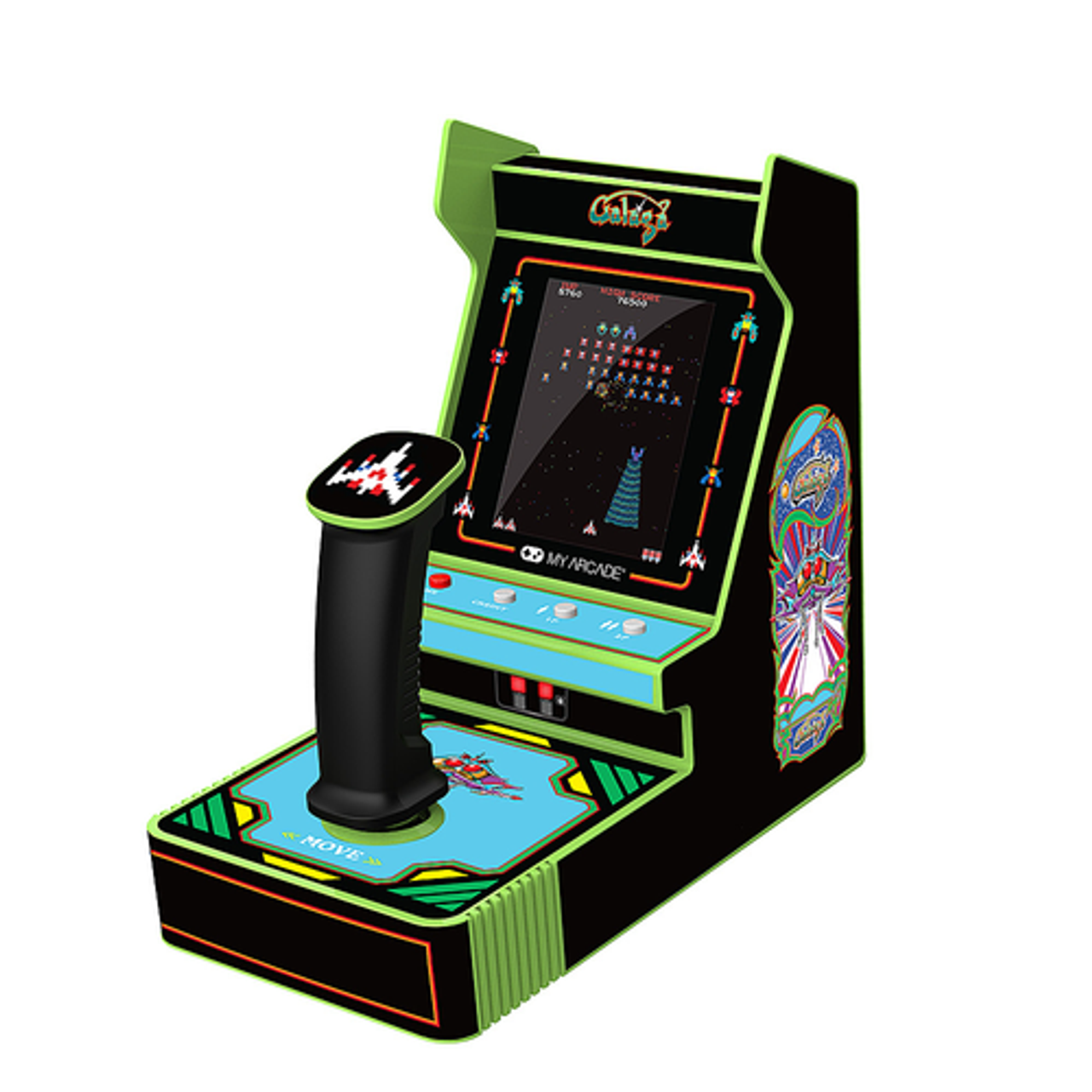 dreamGEAR - Galaga Portable Retro Arcade (2 games in 1) - Green & Black