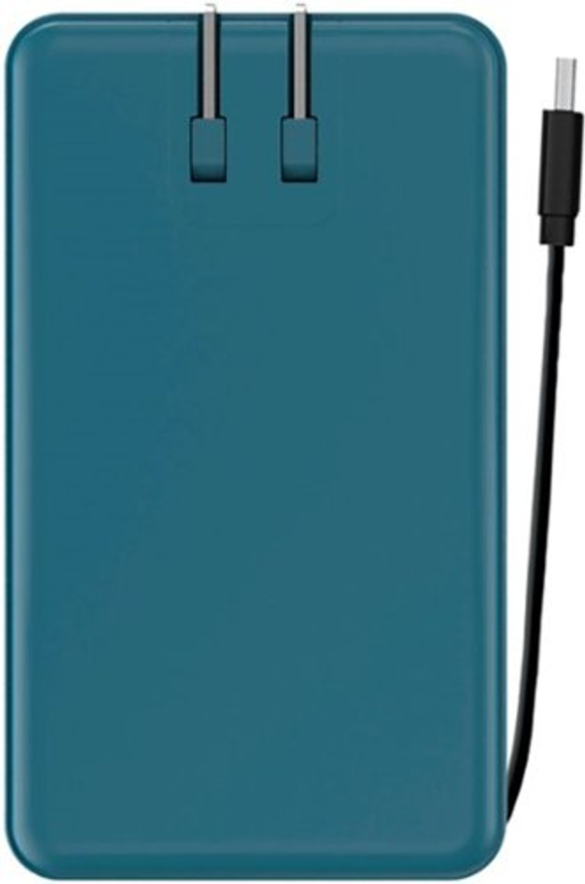 myCharge - AMP PRONG PLUS 10,000mAh Everything Built-In Portable Charge for Most USB Enables Devices - Blue