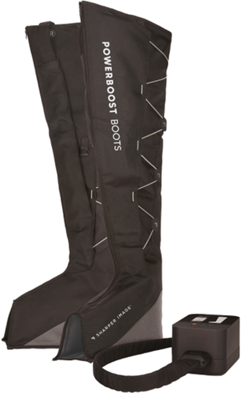 Sharper Image - Powerboost Boots, Air Compression Leg Massager Size S/M - Black