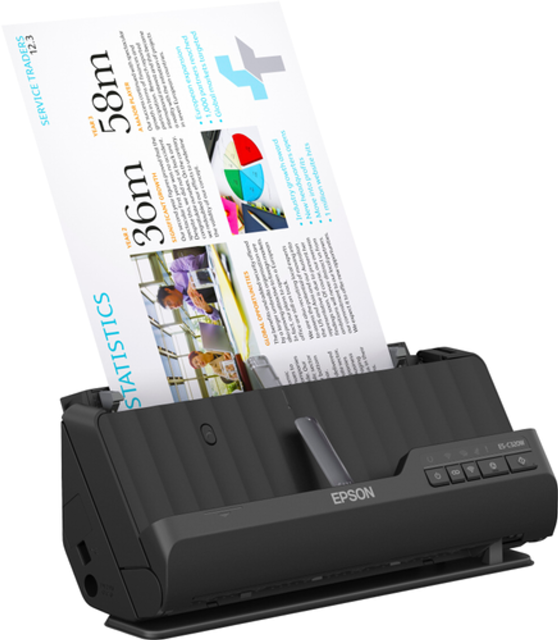 Epson Workforce Es C320w Wireless Compact Desktop Document Scanner With 2 Sided Scanning And 7236