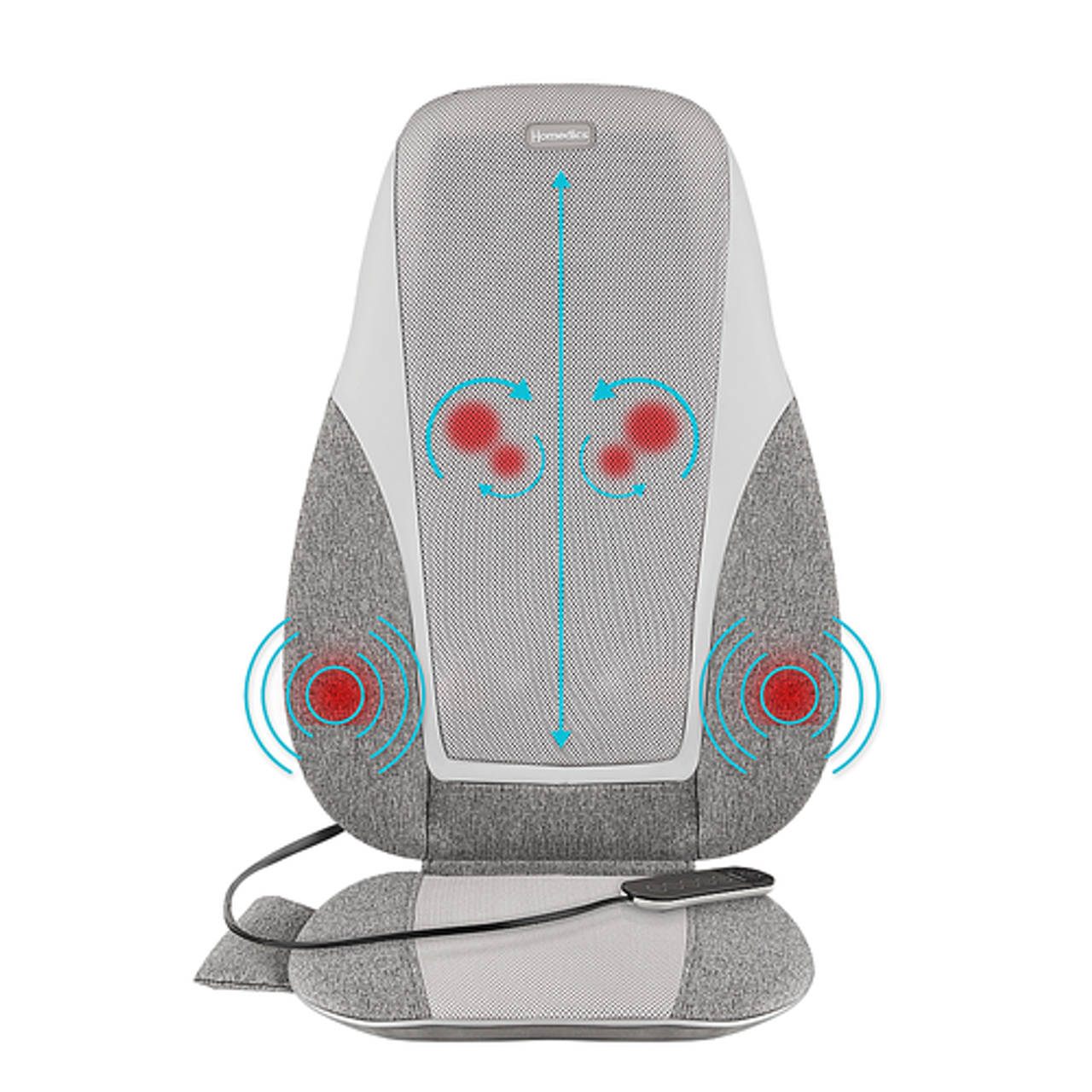 HoMedics - Shiatsu + Kneading & Vibration Massage Cushion with Heat - Gray