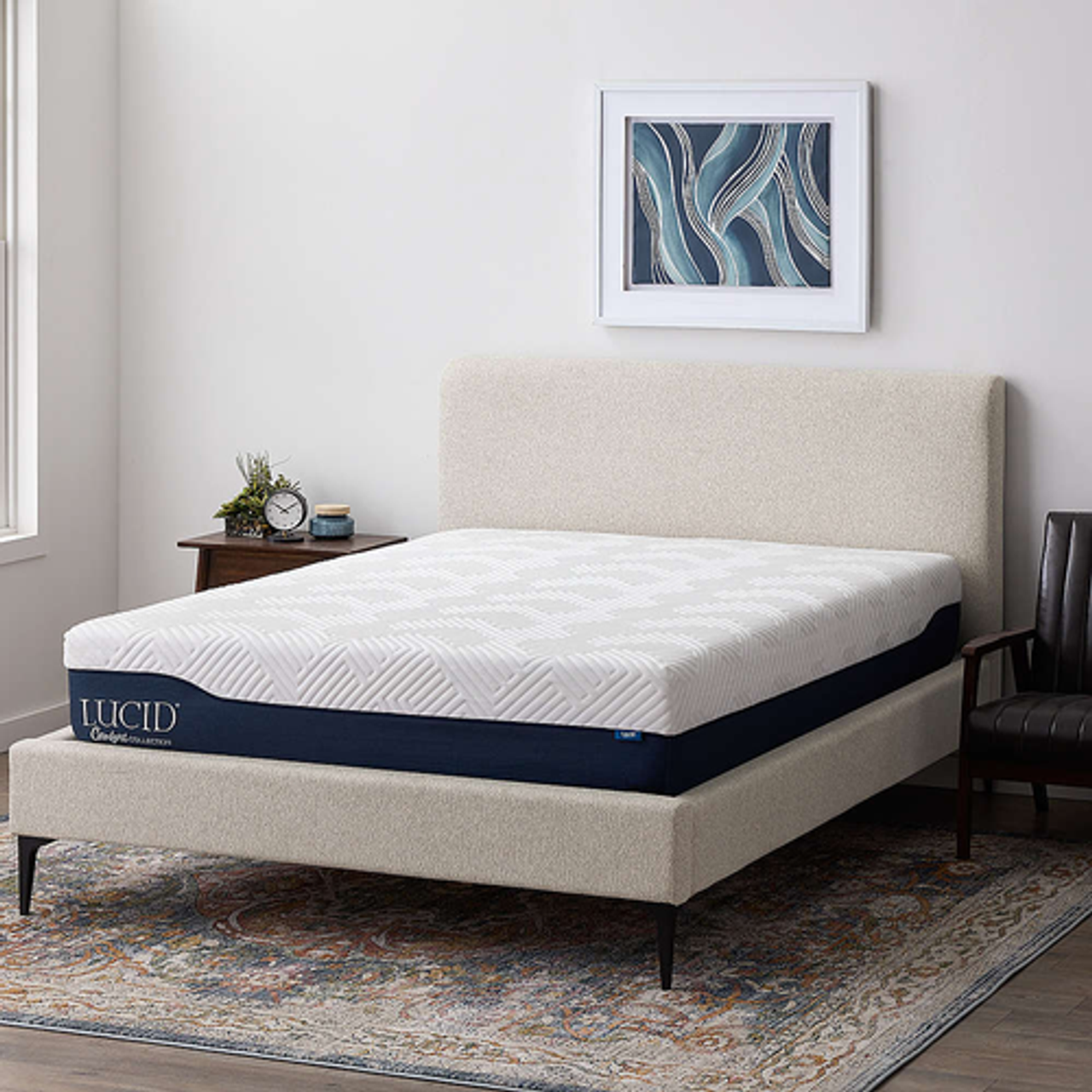 Lucid Comfort Collection - 10-inch Memory Foam Hybrid Mattress - Cal King - White