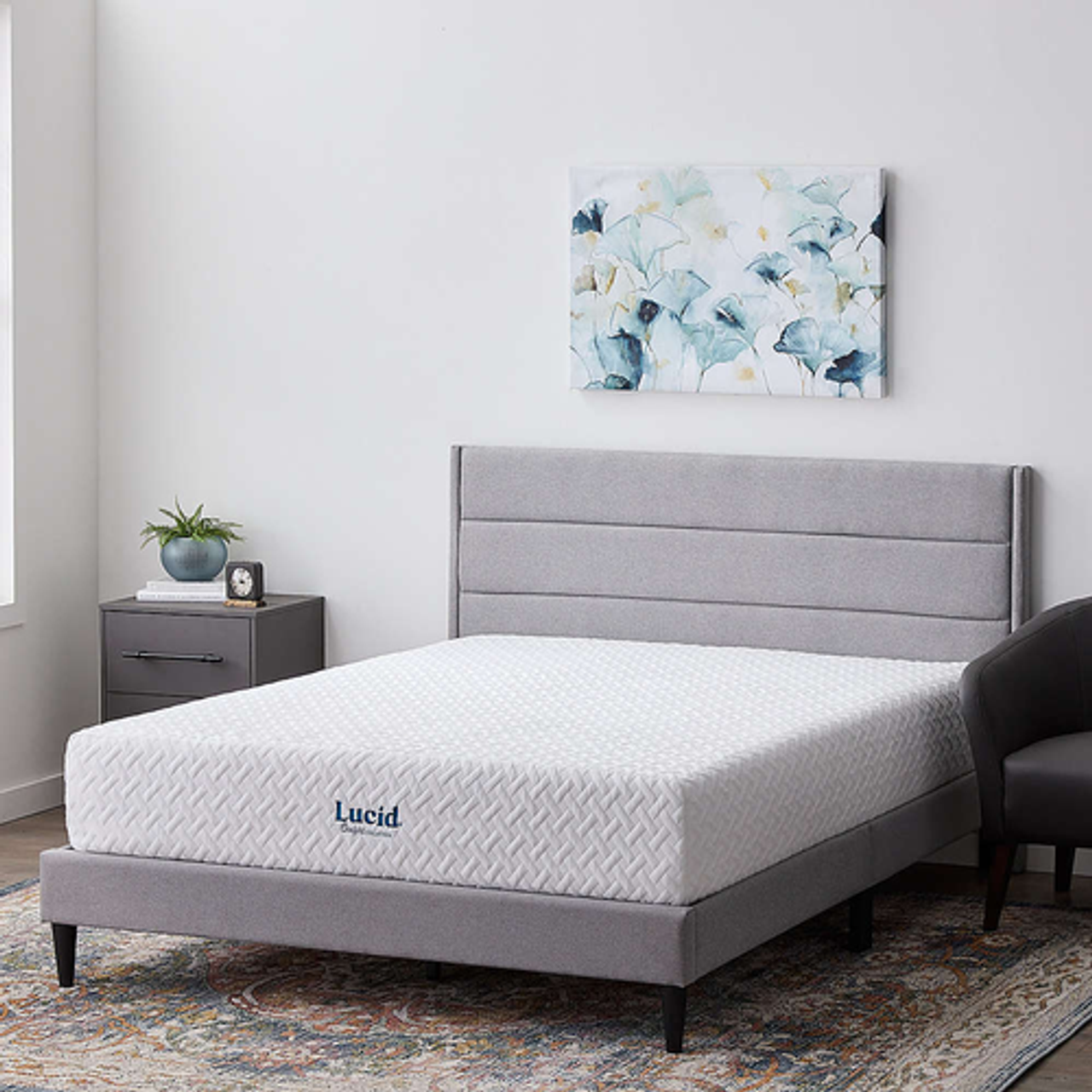 Lucid Comfort Collection - 12-inch Firm Gel Memory Foam Mattress - Full - White