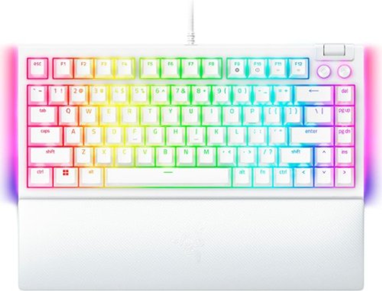 Razer BlackWidow V4 75% Wired Orange Switches Gaming Keyboard with Hot-Swappable Design - White