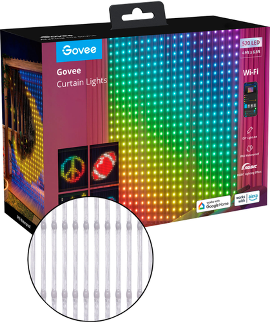 Govee - RGBIC Curtain Lights - Multi