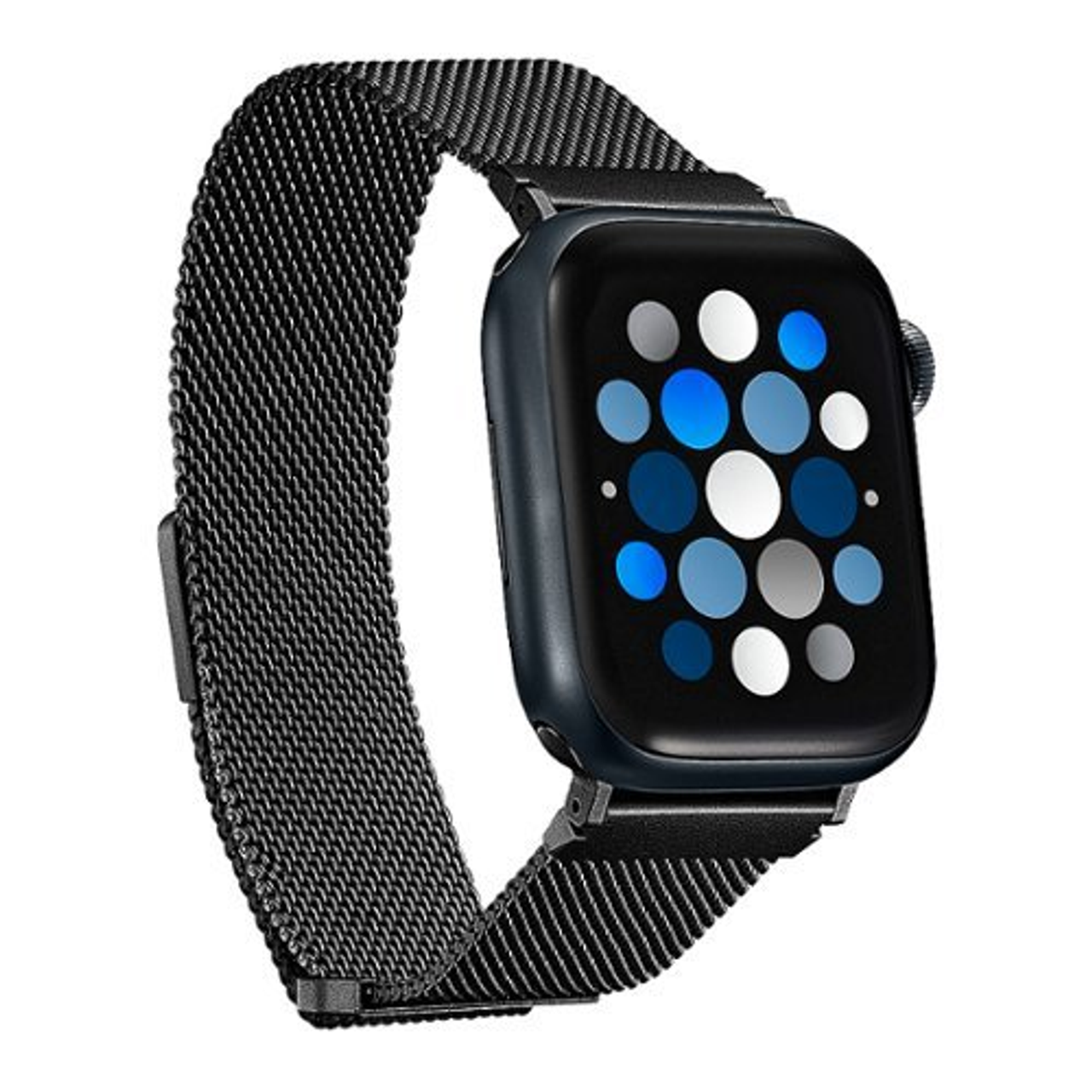 Insignia™ - Stainless Steel Mesh Band for Apple Watch 38mm, 40mm and 41mm (All Series) - Midnight Aluminum