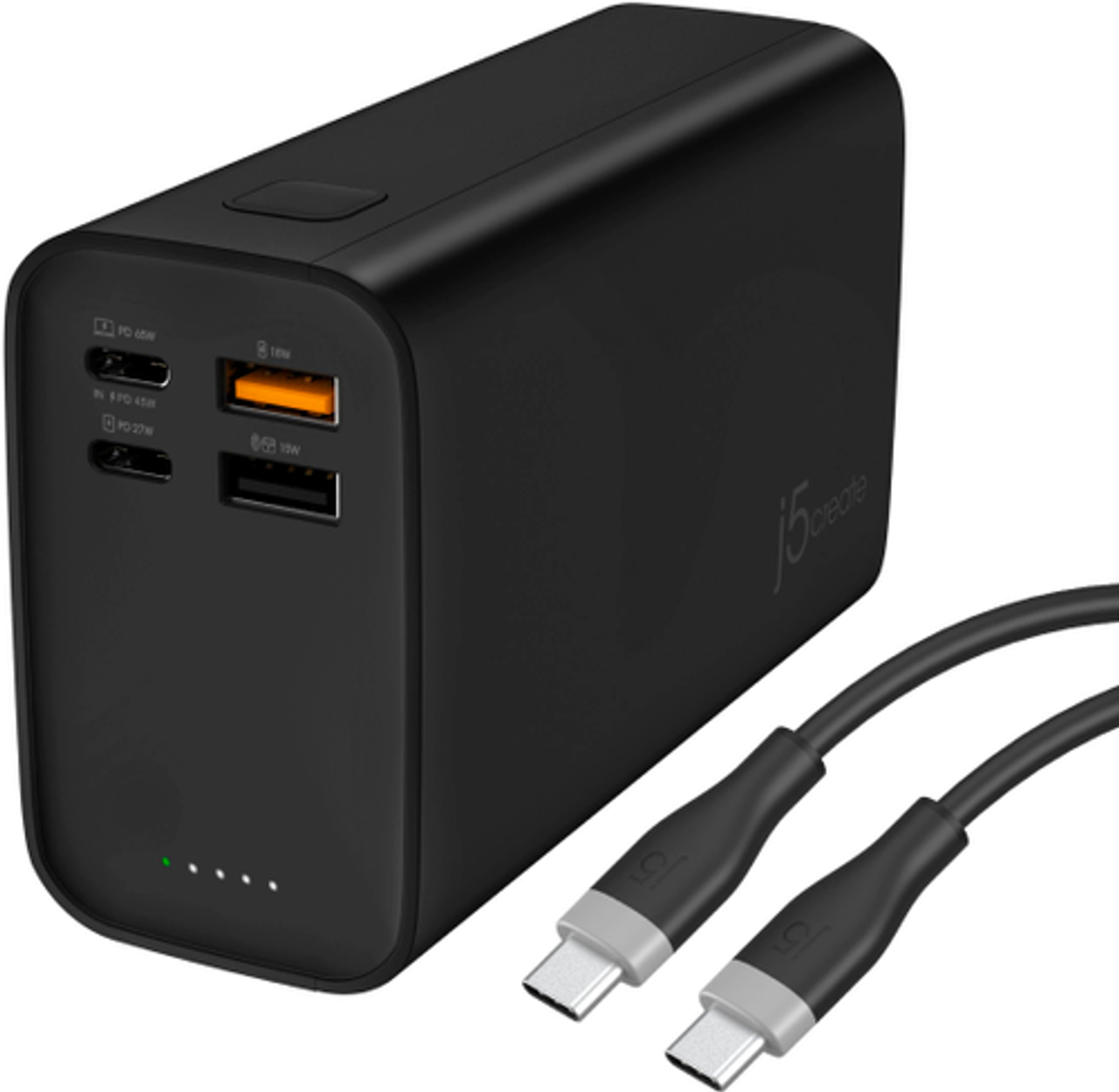 j5create - 26800mAh PD 65W 4-Port Power Bank - Black