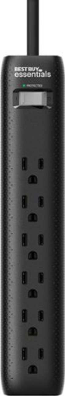 Best Buy essentials™ - 6-Outlet 1,080 Joules Surge Protector - Black