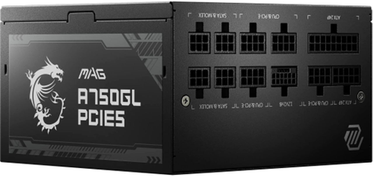 MSI - A750GL PCIE 5 - Full Modular – 80 Plus Gold 750W-ATX 3.0 Gaming Power Supply - Black - Black