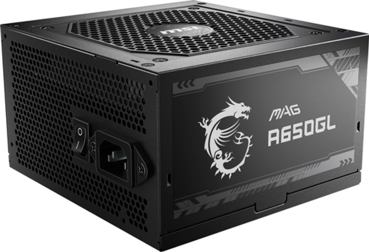 MSI - A650GL-Full Modular – 80 Plus Gold 650W-Gaming Power Supply - Black - Black