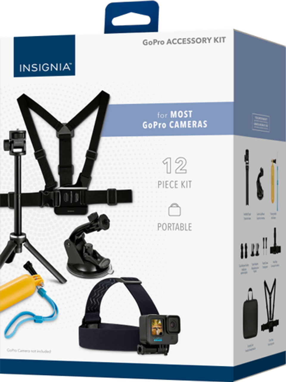 Insignia™ - 12-Piece GoPro Accessory Kit for Most GoPro Cameras