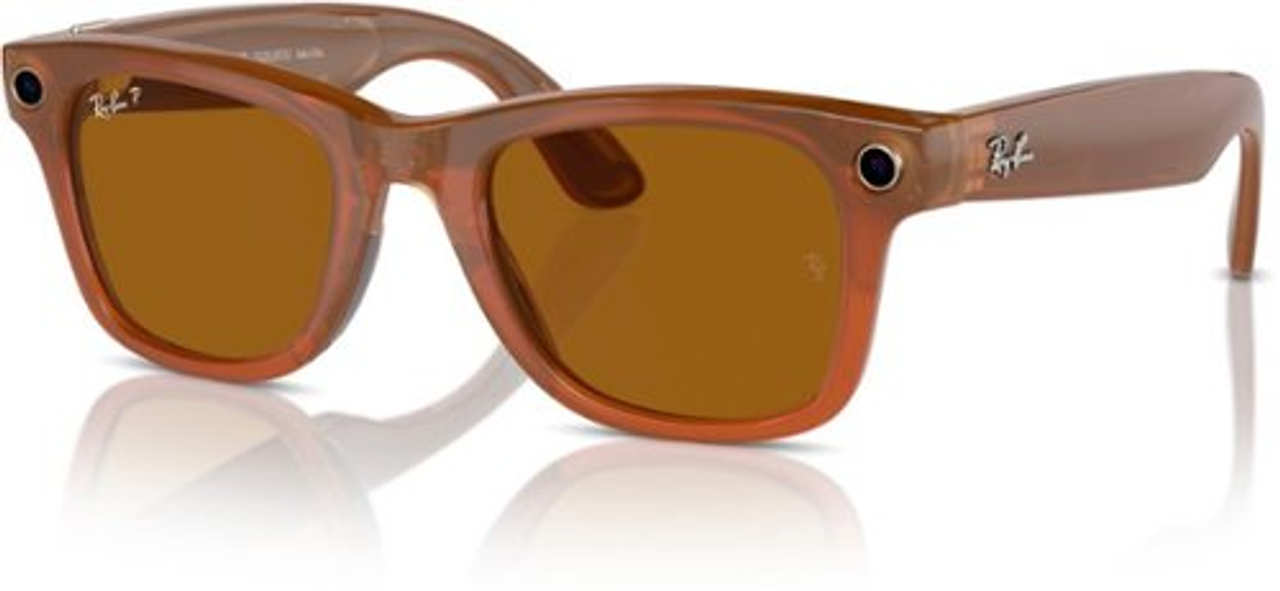 Ray-Ban - Meta Smart Glasses - Wayfarer Large - Shiny Caramel/Polarized Brown