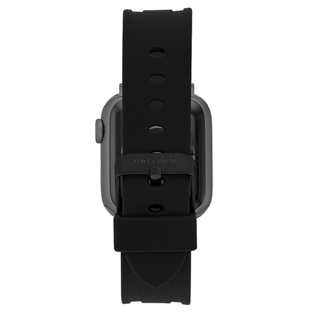 WITHit - Vince Camuto Men's Silicone Band with Black Stainless Steel Buckle for Apple Watch 42/44/45/Ultra (49mm) - Black