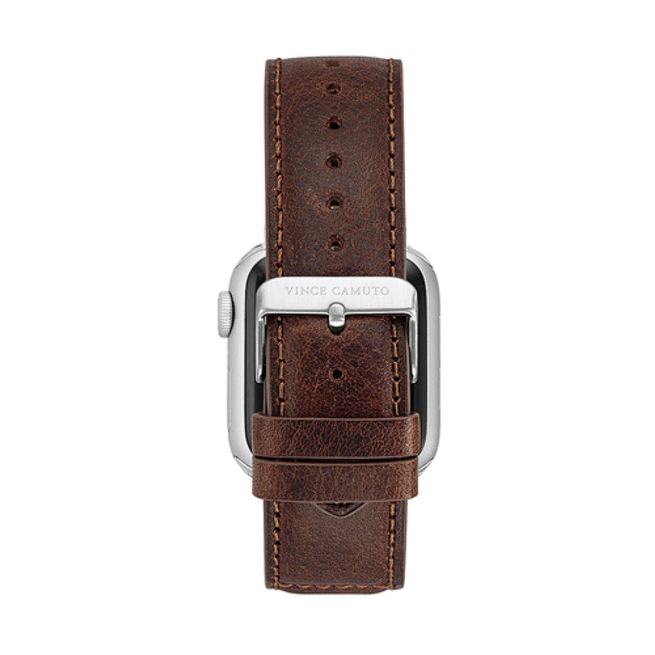 WITHit - Vince Camuto Men's Leather Band with Stitching Accents for Apple Watch 42/44/45/Ultra (49mm) - Brown