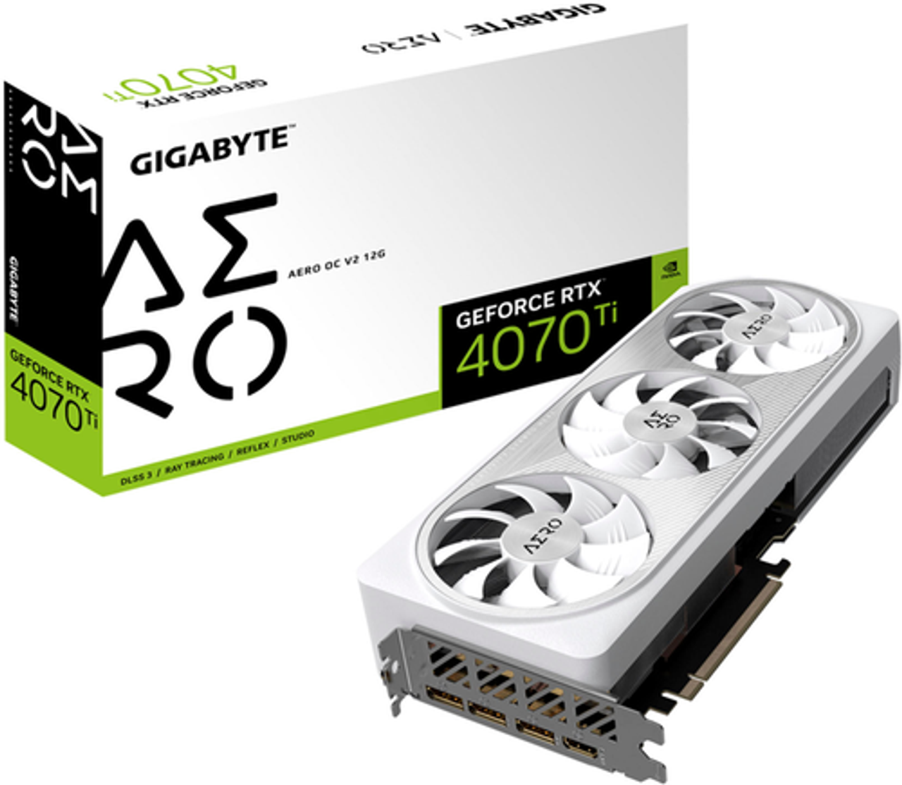 GIGABYTE - NVIDIA GeForce RTX 4070 Ti AERO OC V2 12GB GDDR6X PCI Express 4.0 Graphics Card - White