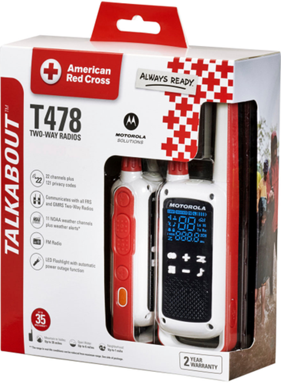 Motorola - Solutions TALKABOUT T478 Two Way Radio - 2 Pack - White